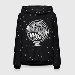 Толстовка-худи женская Лучший учитель в мире, цвет: 3D-черный