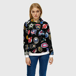 Толстовка-худи женская NBA PATTERN, цвет: 3D-белый — фото 2