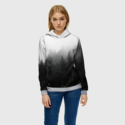 Толстовка-худи женская Лес, цвет: 3D-меланж — фото 2