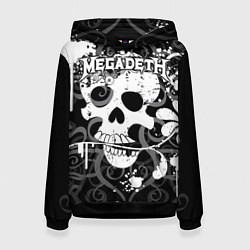 Толстовка-худи женская Megadeth, цвет: 3D-черный