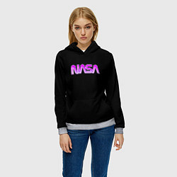 Толстовка-худи женская NASA, цвет: 3D-меланж — фото 2