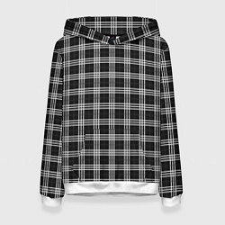Толстовка-худи женская Шотландка, цвет: 3D-белый