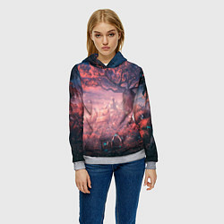 Толстовка-худи женская Anime art, цвет: 3D-меланж — фото 2
