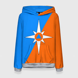 Толстовка-худи женская МЧС России, цвет: 3D-меланж