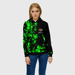 Толстовка-худи женская MINECRAFT, цвет: 3D-черный — фото 2