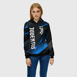 Толстовка-худи женская JUVENTUS, цвет: 3D-черный — фото 2
