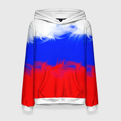 Толстовка-худи женская Россия, цвет: 3D-белый