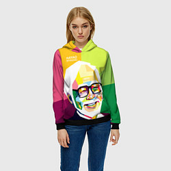 Толстовка-худи женская Hayao Miyazaki, цвет: 3D-черный — фото 2