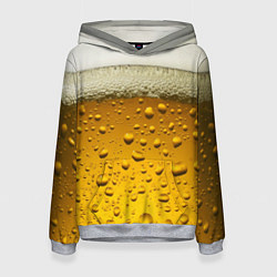 Толстовка-худи женская ПИВО, цвет: 3D-меланж