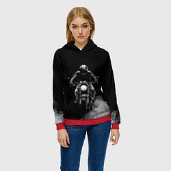 Толстовка-худи женская МОТОЦИКЛЫ, цвет: 3D-красный — фото 2