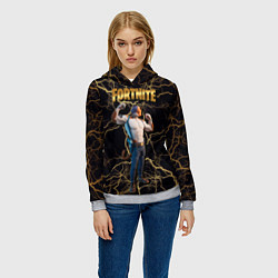 Толстовка-худи женская Meowcles Fortnite 2, цвет: 3D-меланж — фото 2