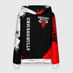 Толстовка-худи женская CHICAGO BULLS, цвет: 3D-белый