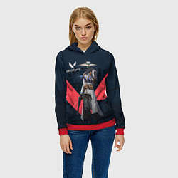 Толстовка-худи женская CYPHER VALORANT, цвет: 3D-красный — фото 2