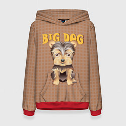 Толстовка-худи женская Большой пёс, цвет: 3D-красный