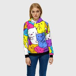 Толстовка-худи женская МИЛЫЕ КОТЯТКИ, цвет: 3D-черный — фото 2