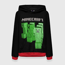 Толстовка-худи женская MINECRAFT CREEPER, цвет: 3D-красный