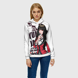 Толстовка-худи женская Kakegurui, цвет: 3D-белый — фото 2