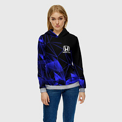 Толстовка-худи женская HONDA, цвет: 3D-меланж — фото 2