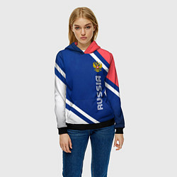 Толстовка-худи женская RUSSIA SPORT, цвет: 3D-черный — фото 2