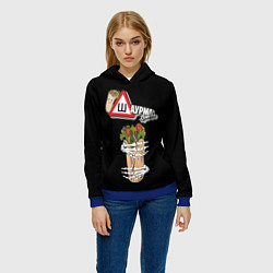Толстовка-худи женская Шаурма, цвет: 3D-синий — фото 2