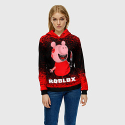 Толстовка-худи женская Roblox Piggy, цвет: 3D-черный — фото 2