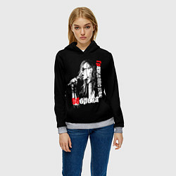 Толстовка-худи женская Гражданская оборона Анархия, цвет: 3D-меланж — фото 2