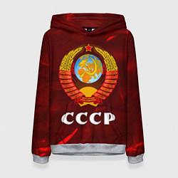 Толстовка-худи женская СССР USSR, цвет: 3D-меланж