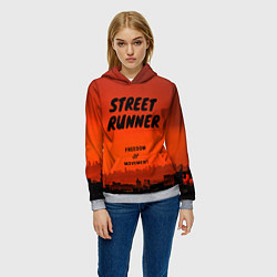 Толстовка-худи женская Street runner, цвет: 3D-меланж — фото 2