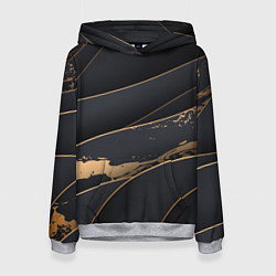 Толстовка-худи женская Black gold, цвет: 3D-меланж