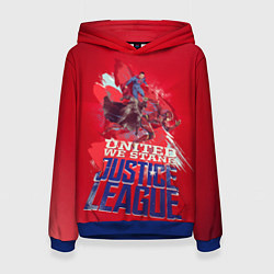 Толстовка-худи женская Justice League, цвет: 3D-синий