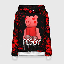 Толстовка-худи женская Roblox Piggy, цвет: 3D-белый