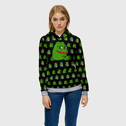 Толстовка-худи женская Frog Pepe, цвет: 3D-меланж — фото 2