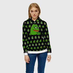 Толстовка-худи женская Frog Pepe, цвет: 3D-белый — фото 2