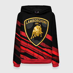 Толстовка-худи женская Lamborghini, цвет: 3D-красный
