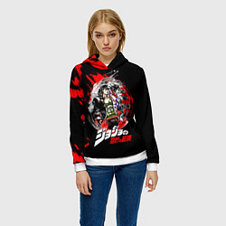 Толстовка-худи женская JoJo Bizarre Adventure, цвет: 3D-белый — фото 2