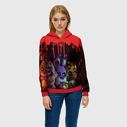 Толстовка-худи женская Five Nights At Freddys, цвет: 3D-красный — фото 2