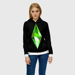Толстовка-худи женская The Sims Plumbob, цвет: 3D-белый — фото 2