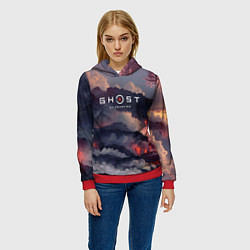 Толстовка-худи женская Ghost of Tsushima, цвет: 3D-красный — фото 2