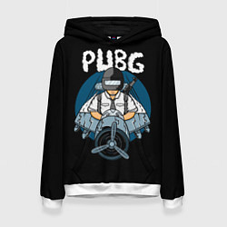 Толстовка-худи женская PUBG, цвет: 3D-белый