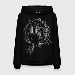 Толстовка-худи женская Re:Zero, цвет: 3D-черный
