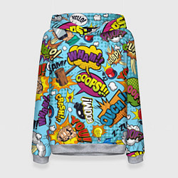Толстовка-худи женская Pop art comics, цвет: 3D-меланж
