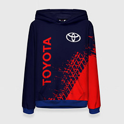 Толстовка-худи женская TOYOTA ТОЙОТА, цвет: 3D-синий