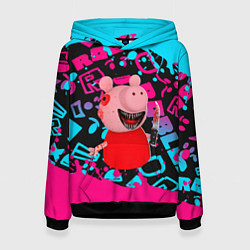 Толстовка-худи женская Roblox Piggy, цвет: 3D-черный