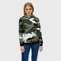 Толстовка-худи женская Camouflage 2, цвет: 3D-черный — фото 2