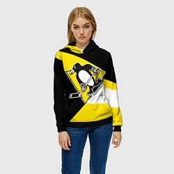 Толстовка-худи женская Pittsburgh Penguins Exclusive, цвет: 3D-черный — фото 2