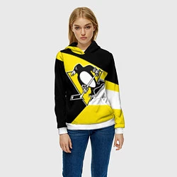Толстовка-худи женская Pittsburgh Penguins Exclusive, цвет: 3D-белый — фото 2