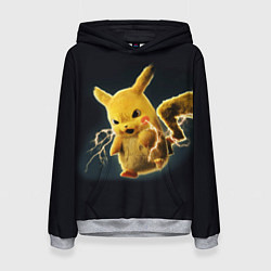 Толстовка-худи женская Pikachu Pika Pika, цвет: 3D-меланж