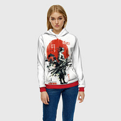 Толстовка-худи женская ONE PIECE ZOHO SAMURAI, цвет: 3D-красный — фото 2