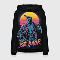 Толстовка-худи женская I WILL BE BACK TERMINATOR, цвет: 3D-черный
