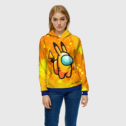 Толстовка-худи женская AMONG US - Pikachu, цвет: 3D-синий — фото 2
